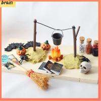 BRAIN 1/6 1/12 ชุดของเล่นสยองขวัญสำหรับบ้านตุ๊กตา การตกแต่งงานเทศกาล ดีไอวาย อุปกรณ์เสริมตุ๊กตา ของเล่นสำหรับเด็ก เครื่องประดับสำหรับตกแต่ง ตกแต่งฮาโลวีนขนาดเล็ก บ้านตุ๊กตาบ้านตุ๊กตา