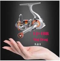 12 + 1BB Mini 500 Spinning Reel 5กก. ลากขนาดเล็กโลหะทั้งหมด Spool Fishing Reel Power Mini Reels Sea Lure Fishing Tackle