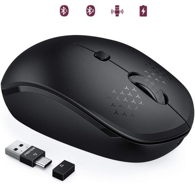 SeenDa Bluetooth Rechargeable Wireless Mouse Slient Click 2400 DPI Type-c+USB Mouse for Laptop iPad Computer Mause Ergonomics