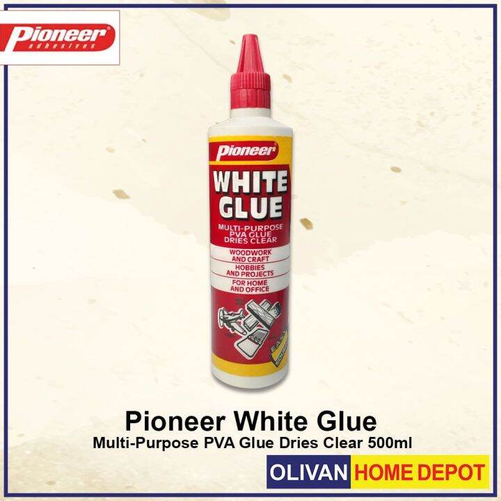 free shipping PIONEER White Glue MultiPurpose PVA Glue Dries Clear Waterproof Bonding 500 ml