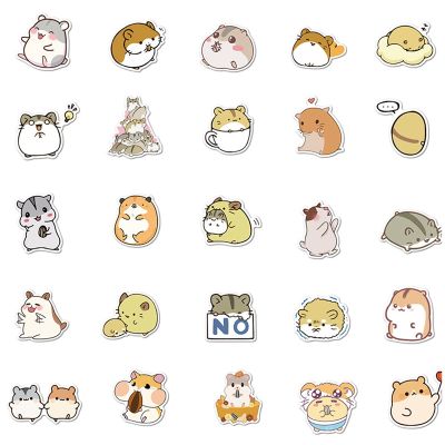 50pcs Cute Cartoon Animal Hamster Doodle Stickers