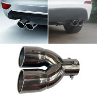 Car Universal Bolt-on Dual Exhaust Tip 6376mm Slant Cut Tail Muffler Tip Black Titanium Auto Replacement Parts