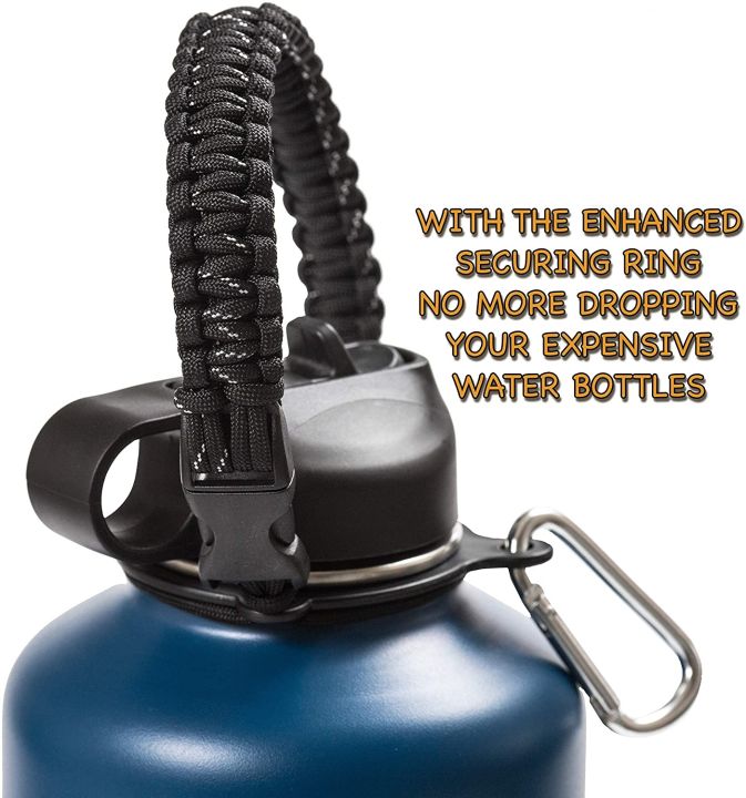 Water Bottle Holder for Hydro Flask or Any Other Water Bottle, Comes With  Safety Ring and Carabiner. Fits Bottles From 12 Oz to 60 Oz 