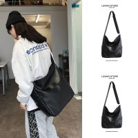 Canvas bag womens 2023 new trendy casual large-capacity college students commuting to class Messenger Tote bag 【BYUE】