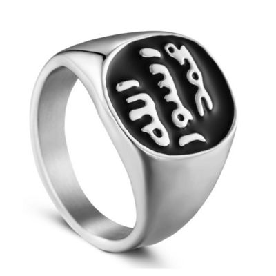 ไทเทเนียมแหวนเหล็กรอบสแตนเลสแหวนมันตรา