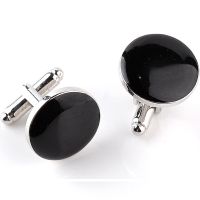 【hot】 Mens Shirt Classic Enamel Cuff Links Round Business Buttons Luxury Jewelry