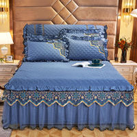 3 Pcs Bed Spreads Embroidery Bed Skirt Cotton Bed Cover Bed Sets Bed Spread Beautiful Bedding Blanket for Cal QueenKing Size