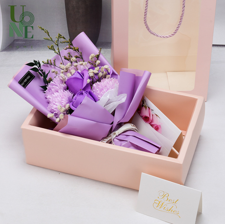 uonehome-พร้อมส่ง-h120-ของขวัญ-กล่องช่อดอกไม้กุหลาบสบู่-พร้อมถุงชมพู-มีไฟ-ของขวัญวันเกิด-ของขวัญให้แฟน-ให้เพื่อน-ของตกแต่งบ้าน