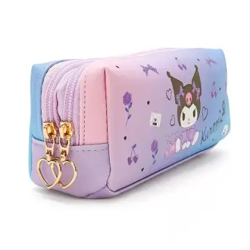 Cosmetic Bag Cute Pink Pencil Case Kuromier Kawaii Anime Bag Japanese Style  Cartoon Gifts for Girl Student High Capacity Purple