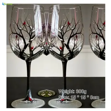 Goblet Four Seasons Tree Wine Glasses Glass Champagne Cup Home Decor