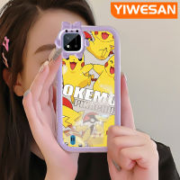 YIWESAN เคสสำหรับ Realme C20 C20A C11 C11 2021 2020 Narzo 50i ลายการ์ตูนน่ารักพิกาจูใหม่ซิลิโคนโปร่งใสกันกระแทกเคสมือถือสร้างสรรค์สัตว์ประหลาดน้อยน่ารักเลนส์กล้องถ่ายรูปป้องกันเคสใส