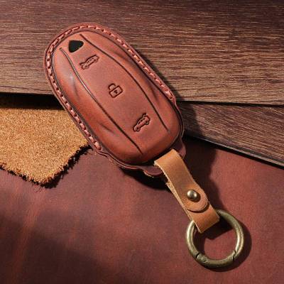 Retro Car Key Case Cover Keyring for Tesla Model 3 Model X Model S Model Y Shell