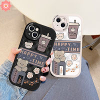 เคส Tpu นิ่มซิลิโคนลายการ์ตูนหมีมีความสุขชานม Xiaomi Redmi 9 9A 10 9C NFC 9T 10C Redmi Note 8 9 11Pro 9Pro 10Pro Max 11S 10S Xiaomi POCO M3โปร X3 X3 NFC