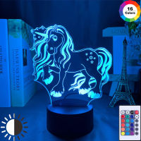 20213d Lamp Unicorn Baby Night Light Color Changing Usb Battery Nightlight for Kids Child Girl Bedroom Decor Unicorn Night Lamp Gift