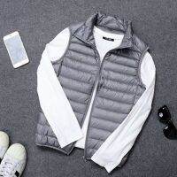 [Selling]ใหม่แขนกุดผู้ชาย39; S Ultra Light Down เสื้อ Slim Jacket Men Gilet น้ำหนักเบา Windproof Warm Waistcoat แบบพกพา