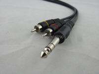 Free Shipping RCA plugs Three core 6.5/6.35/6.3 stereo to double lotus RCA audio line 1M 3.2ft