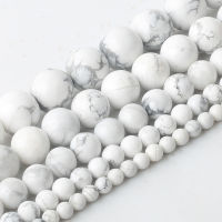 Wholesale Matte Natural Stone White Howlite Turquoises Round Loose Beads 15" Strand 4 6 8 10 12 MM Pick Size For Jewelry