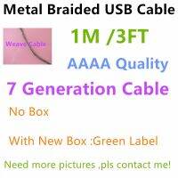 500pcs/lot Data USB Cable High Quality Cable Charging 1M 3FT 144 Weave Metal Braided Charger Cable For Phone 7 8 6S Plus XS XR