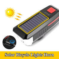 ไฟจักรยานพร้อมแตร2000MAh USB ชาร์จใหม่ได้ LED ไฟหน้าสำหรับ Cycle Bike Bell ไฟเตือนกันน้ำ Solar Power Headlight