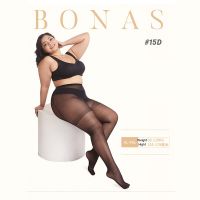 BONAS ถุงน่องโปร่งใสบางเฉียบ15D XXXL ไนลอนถุงน่องยืดหยุ่นผู้หญิงถุงน่องเซ็กซี่