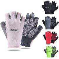 hotx【DT】 Cycling Gloves Half Training Silicone Elastic Mesh Cushioning Breathable