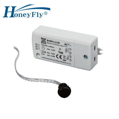 {“》 -- Honeyfly สวิทช์เซ็นเซอร์ไออา500W 100-240V (Max.100W สำหรับไฟ LED) สวิตช์หลอดไฟอินฟาเรดเปิด/ปิดอัตโนมัติอัจฉริยะ5-10ซม.