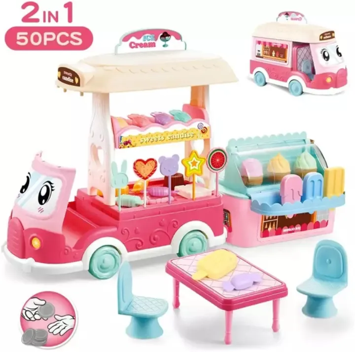 [In Stock] 50 PCS Ice Cream Cart Toys for Toddlers Ice Cream Truck for ...