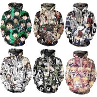 2023 Newmen Boys Anime My HERO Academia การ์ตูน Todoroki 3D พิมพ์ pullover sweatsuit แขนยาว hoodie T