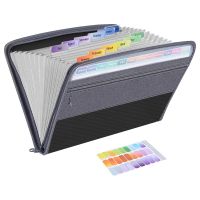 13 Pocket File Folder Storage Rack,File Box Storage Bag,with Zipper, Suitable for A4 Paper, Banknotes,Document Receipt