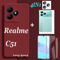 (4-In-1) เหมาะสำหรับ Realme C51เคสแบบนิ่มเคสมือถือกันกระแทกรูปตานางฟ้าสำหรับเด็ก Realme C55 Realme C53เคสโทรศัพท์ + ฟิล์มป้องกันฟิล์มนิรภัยโปร่งใส + ฟิล์มติดฟิล์มเลนส์ + ฟิล์มติดด้านหลัง