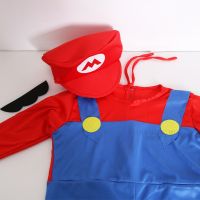 Cosplay Adults and Kids Super Mari0 Bros Cosplay Dance Costume Set Children Halloween Party MARI0 &amp; LUGI Costumes for Kids Gifts