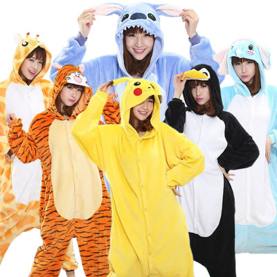 ยีราฟKigurumi Onesieผู้ใหญ่สัตว์ชุดนอนเสือชุดWarm Soft StitchชุดนอนOnepieceฤดูหนาวPijamaชุดนอนเสื้อผ้าผู้หญิง