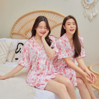 ชุดนอน Muslin pajamas ชุดนอน  ซาติน Silk Satin ผ้านุ่มลื่น ใส่สบาย ( รุ่น N1154,K1154)