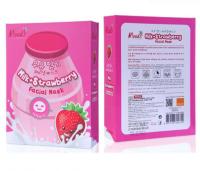 (ยกกล่อง/10ซอง) Belov Moods Milk Strawberry Facial Mask 38ml บีลอฟ สตรอเบอร์รี่ นมสด เฟเชี่ยล มาส์ค แผ่นมาส์กหน้า