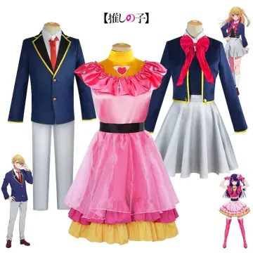 Anime Oshi No Ko Cosplay Ai Hoshino Ruby Akuamarin Arima Kana Costume Wig  Pink Lolita Dress Stage Skirt Halloween Party Outfit