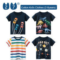 27Kids Store เสื้อยืดแขนสั้นของเด็กเสื้อยืดเด็กหญิงเด็กชายสำหรับเด็กทารก (1Y-8Y) 2023สำหรับเด็กผู้ชายฤดูร้อน