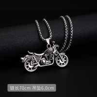 Punk Style Hip Hop Stainless Steel Motorcycle Pendant Geometric Knight Necklace Personality Trend Y2k Accessories