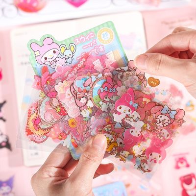 25 Sheets of Sanrio Cute Cartoon Handbook Waterproof Pvc Stickers Childrens Creative Decorative Diy Goo Card Set Stationery Stickers Labels