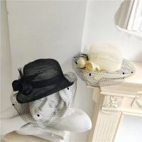 Elegant Vintage Straw Hats for Women Organza Floral Kentucky Derby Church Cap Summer Fascinating Veil Netting Hats Lady Sun Hat