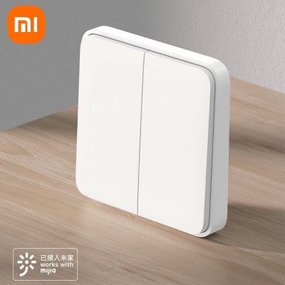 Xiaomi สวิตช์ไร้สายอัจฉริยะ ปุ่มคู่ ไม่มีสาย ความทนทานยาว ฟรี วาง ตอบสนองเร็ว รีโมตคอนโทรล สําหรับแอพ Mijia Mi Home