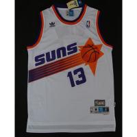 เสื้อผ้าบอลที่นิยมมากที่สุด ใหม่ NBA Phoenix Suns สําหรับผู้ชาย เสื้อกีฬาบาสเก็ตบอล ปักลาย Steve Nash 13 สีขาว สไตล์เรโทร