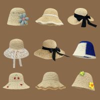 ▩☜ Korean style handmade straw hat female Japanese style small fresh sunshade hat spring and summer travel sunscreen hat sweet forest all-match