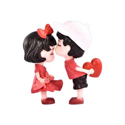 2Pcs Lover Figures Couple Miniature Desktop Home Decor People Boy Girl Model Princess Fairy Garden Figurines Gift