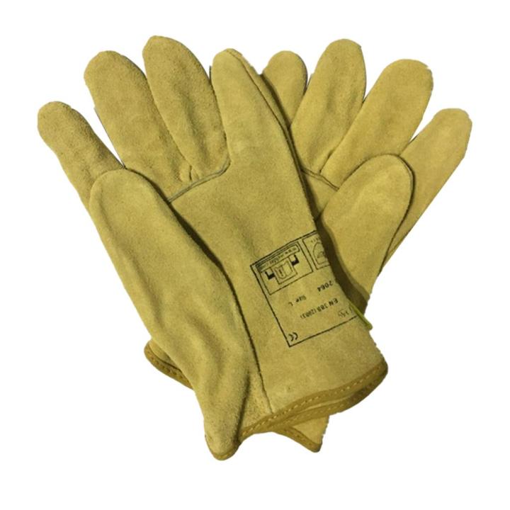 wdlever-ถุงมือเชื่อมถุงมือกันลื่นสีเหลืองอ่อน-ถุงมือสำหรับเชื่อม1คู่