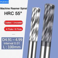 เครื่องคาร์ไบด์ Reamer Spiral Flute 4.91 4.92 4.93 4.95 4.96 4.97 4.98 4.99 เครื่องตัดโลหะ CNC Chucking Reamer Cutting Tools 100MM