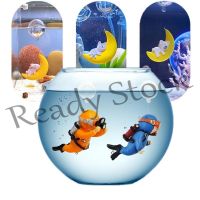 【hot sale】 ✾ B09 New Miniature Diver Magic Girl Moon Dog Figure Floating Aquarium Decoration Home Fish Tank Cartoon Ornament Kid Gift