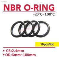 ⊙✷ 10pcs O Ring Gasket CS 2.4mm OD6 180mm NBR Automobile Nitrile Rubber Round O Type Corrosion Oil Resistant Sealing Washer Black