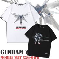 2023 New Fashion version 2022 Freedom First Gundam Mobile Suit Wing Zero Gundam T-shirt Mens Short Sleeve Cotton Half Sleeve