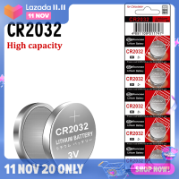 ?newdv2 5ชิ้น DL2032 CR2032 210มิลลิแอมป์ต่อชั่วโมง ECR2032แบตเตอรี่ลิเธียม3โวลต์สำหรับนาฬิกาของเล่นเครื่องคิดเลขรถยนต์กุญแจรีโมทคอนโทรลปุ่มเหรียญ