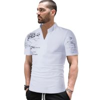 、’】【= Men Polo Men Shirt Short Sleeve Polo Shirt Print Polo New Clothing Summer Streetwear Casual Fashion Men Tops